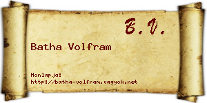 Batha Volfram névjegykártya